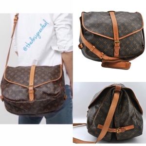 🕺🚀Auth Louis Vuitton Saumur 35 Crossbody Messenger Unisex